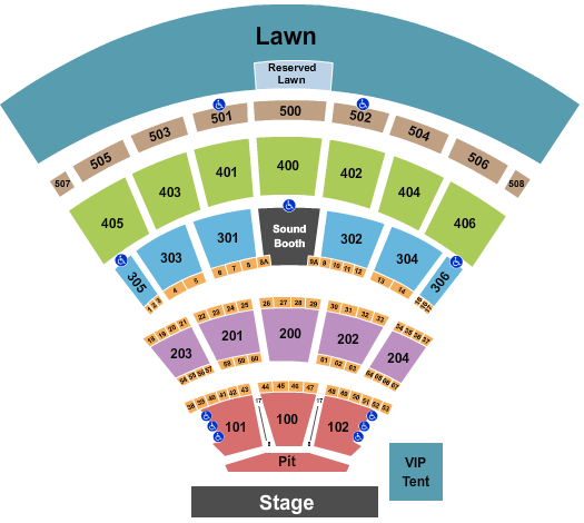 Darien Lake Amphitheater Grey Day Seating Chart